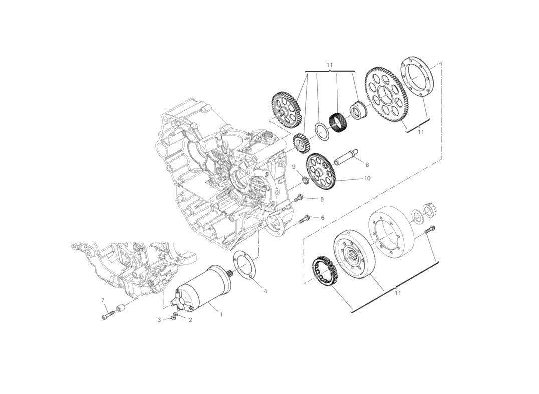 Ducati Hyperstrada 939 ABS 2016-2017 kompletní volnoběžka startéru