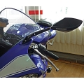Motocyklové hliníkové zrcátka TOREZZO do kapot s LED diodovými blinkry - černé